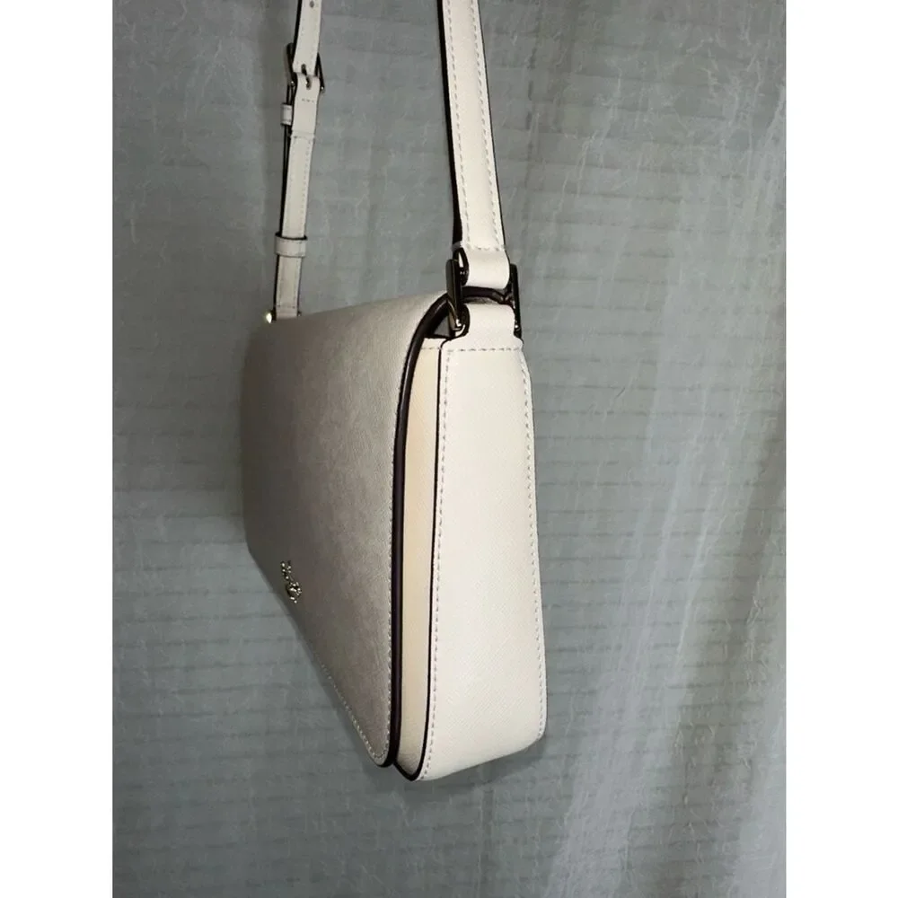 kate spade Staci Meringue Ivory Gold Tone Saffiano Leather Small Hobo Bag